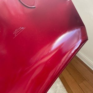 Longchamp red patent leather bag. Good condition